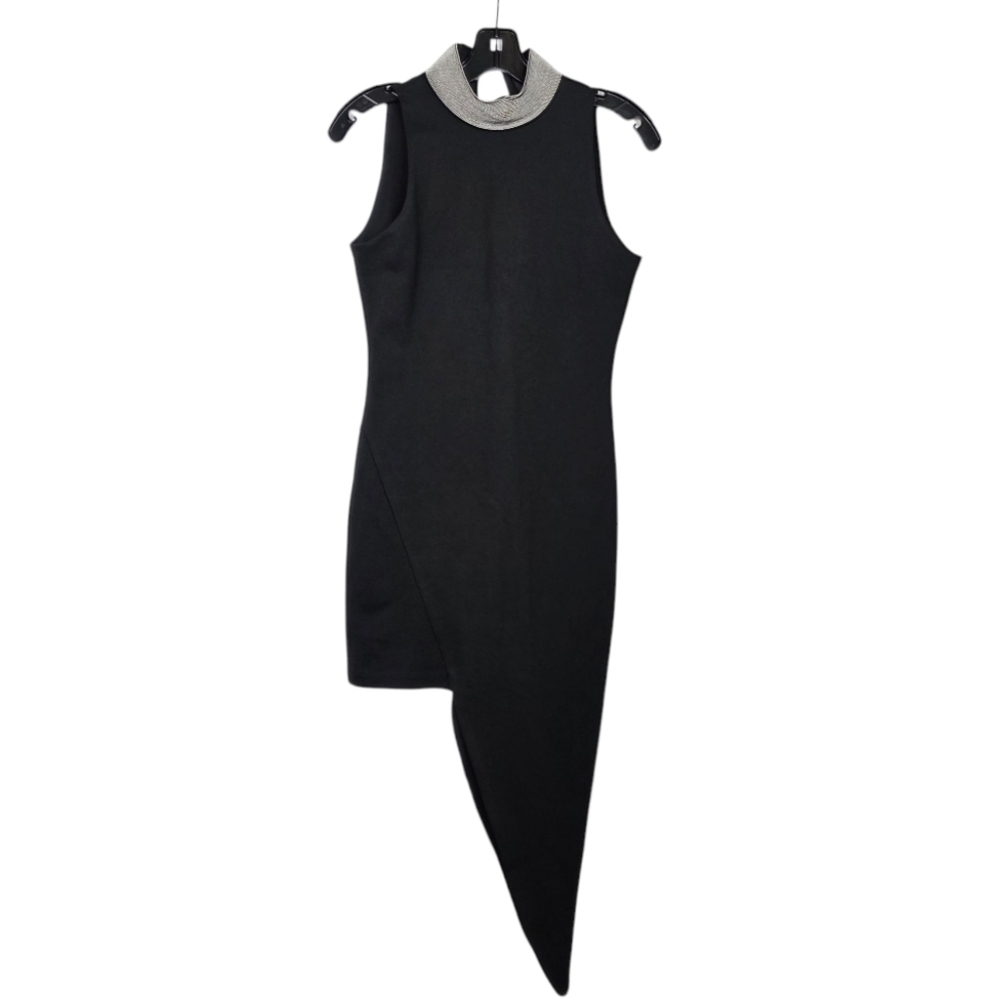 Gracia   Jersey knit mock neck  asymmetrical  bodycon dress